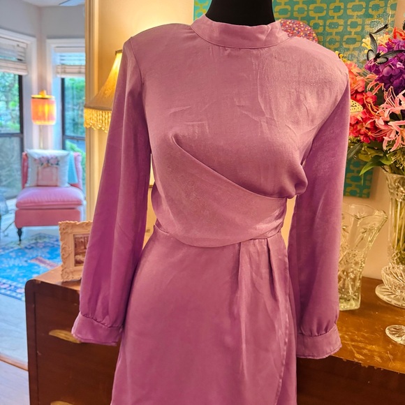 Elegant and  Classic  Lavender Mini Dress With A Twist of Edge - Picture 2 of 6